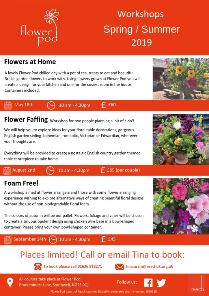 Flower Pod Spring Summer workshop dates released.