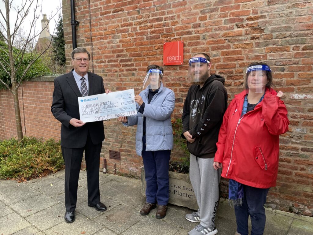 Southwell Bridge Club Donate Cheque