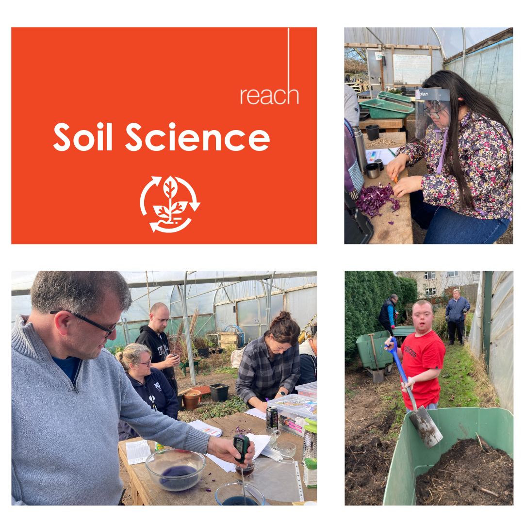 Clients taking part in soil science project activities